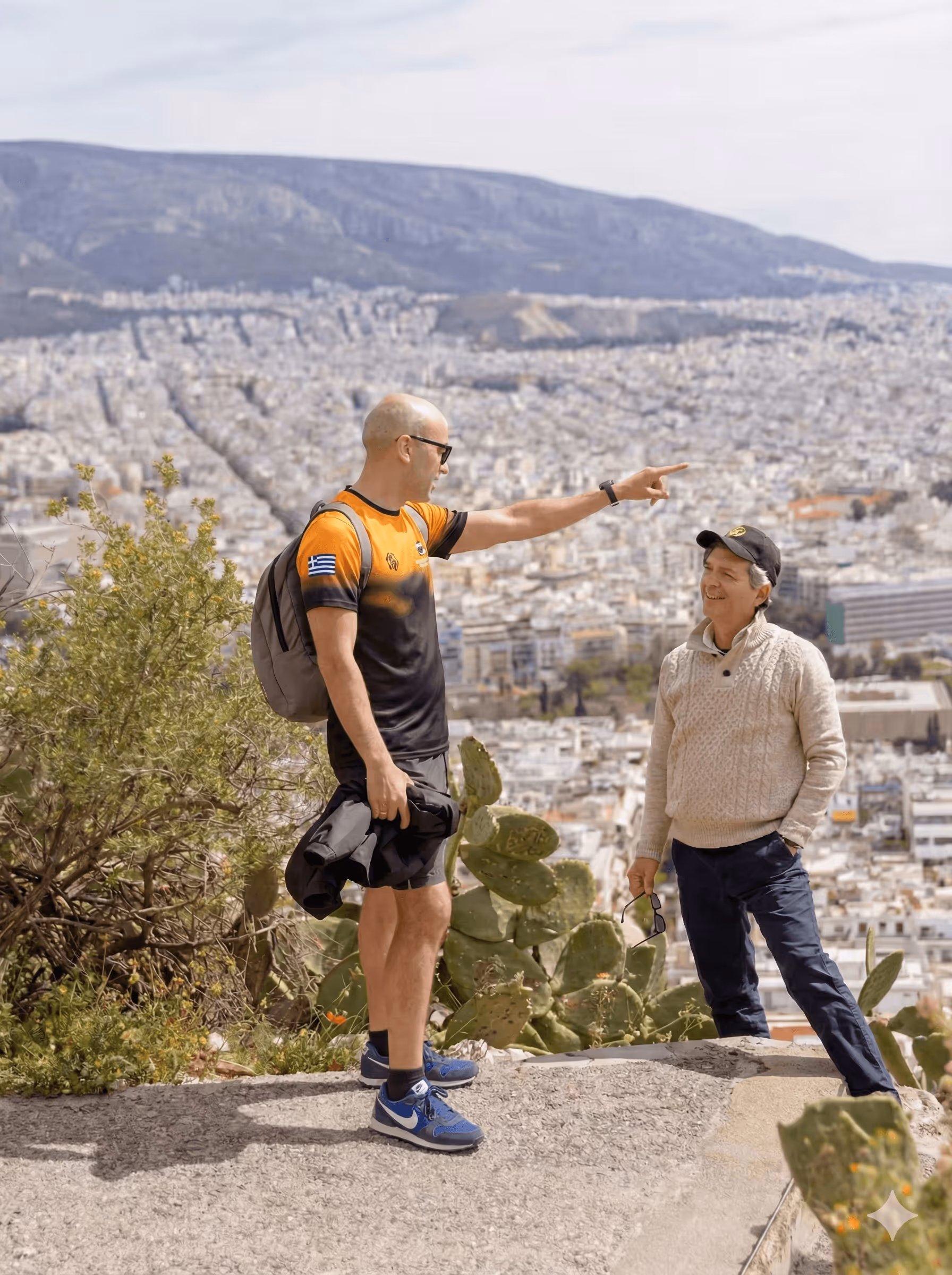 Tour group at the summit after completing the Ultimate Athens Hills Climb